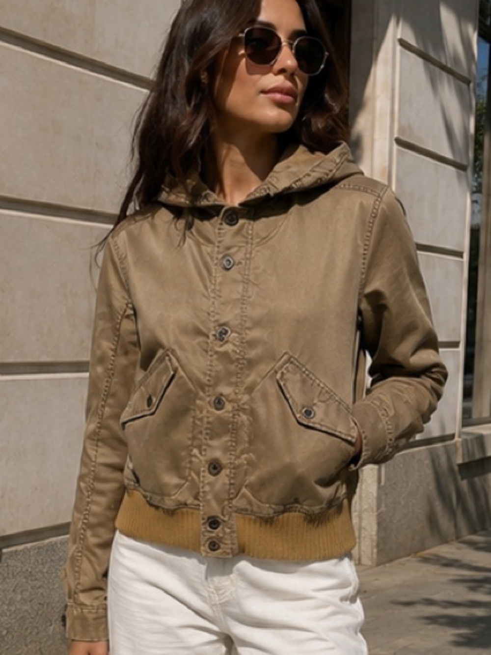 Diesel Tan Hooded Jacket size M